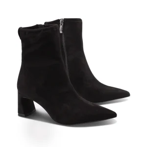 Stivaletto vegan nero a punta da donna