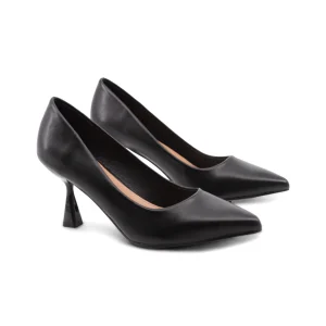 Décolleté nera con tacco a rocchetto