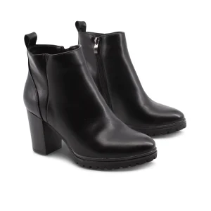 Ankle boot nero con zip da donna