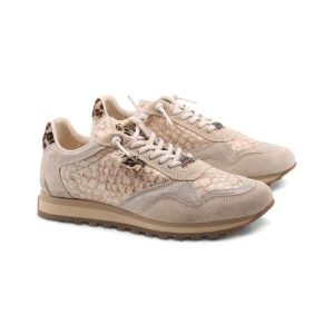 Sneaker in pelle effetto pitone donna