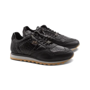 Sneaker in pelle effetto pitone donna