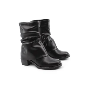 Stivale biker con risvolto da donna