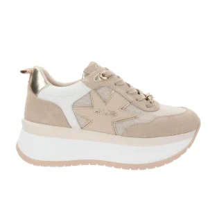 4US - Sneakers Donna in Pelle e tessuto