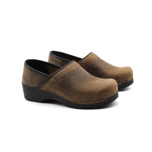 Zoccolo in vera pelle da donna