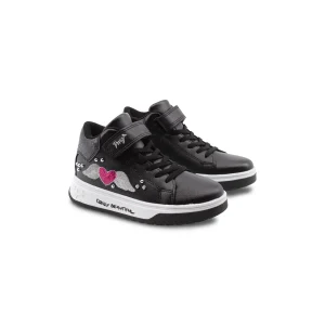 Sneaker bimba con paillettes e borchie