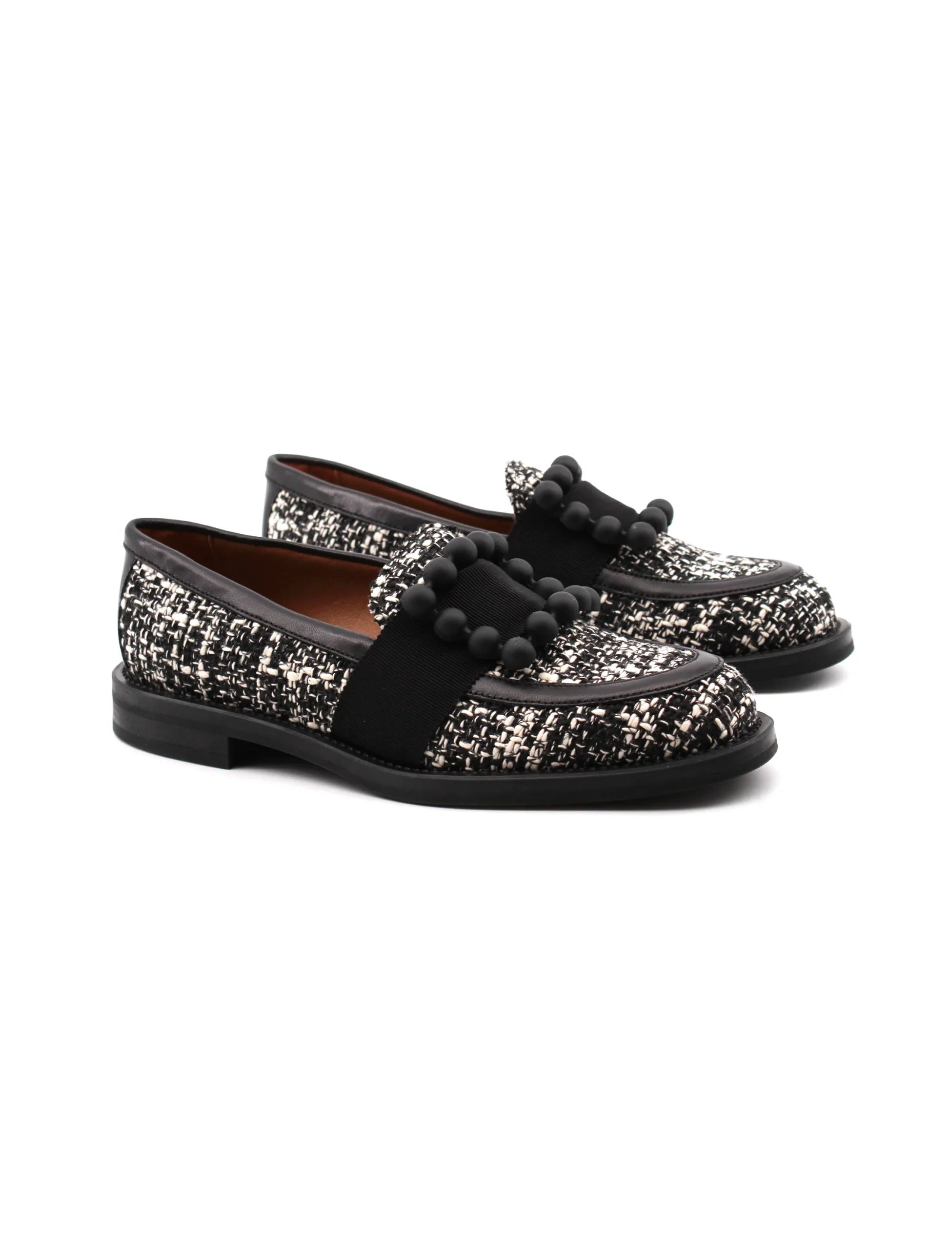 Mocassino donna in tweed con accessorio - immagine 2