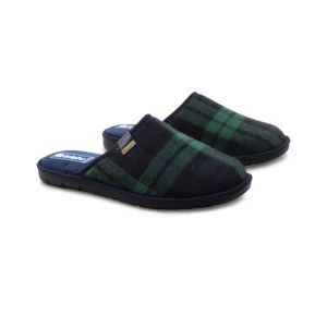 Ciabatta in tessuto scozzese da uomo