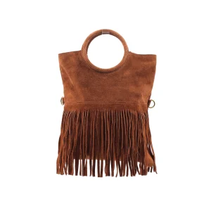 Alma borsa scamosciata con frange donna