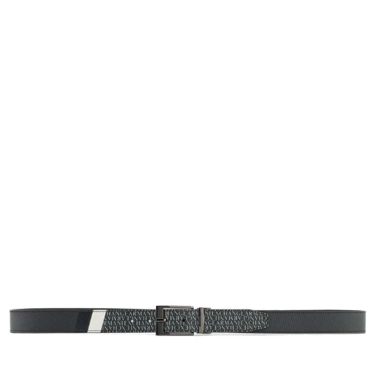 Armani Exchange cintura nera con fascia bicolore bianca - immagine 3
