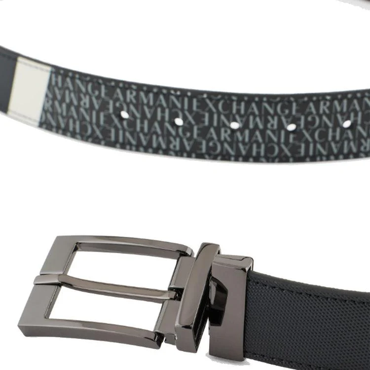 Armani Exchange cintura nera con fascia bicolore bianca - immagine 2
