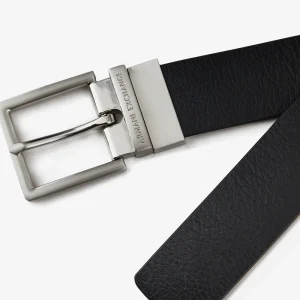 Armani Exchange Cintura in pelle nera e blu