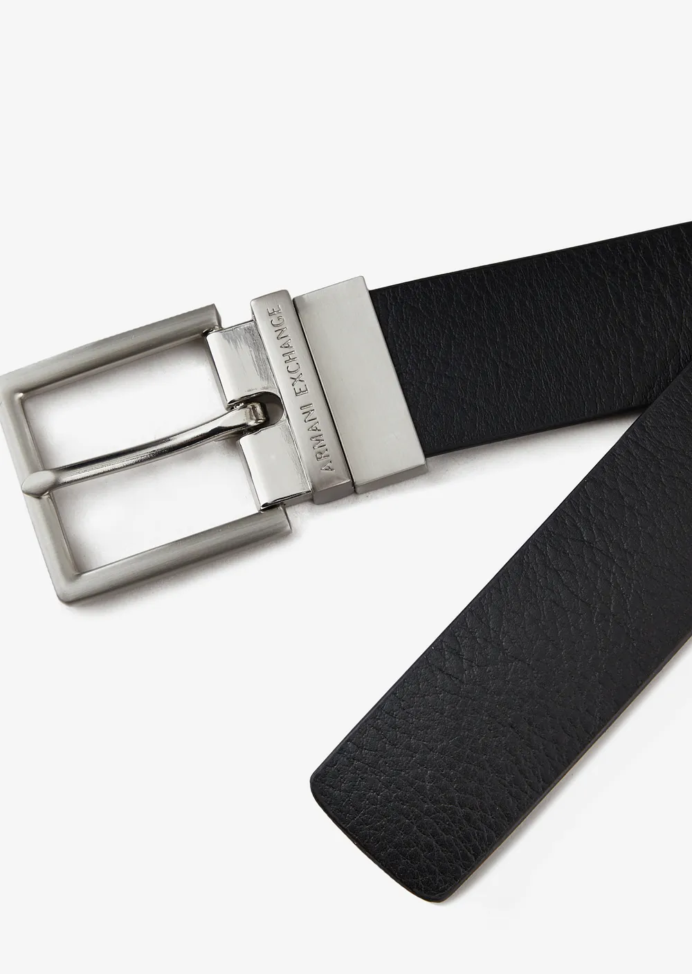 Armani Exchange Cintura in pelle nera e blu