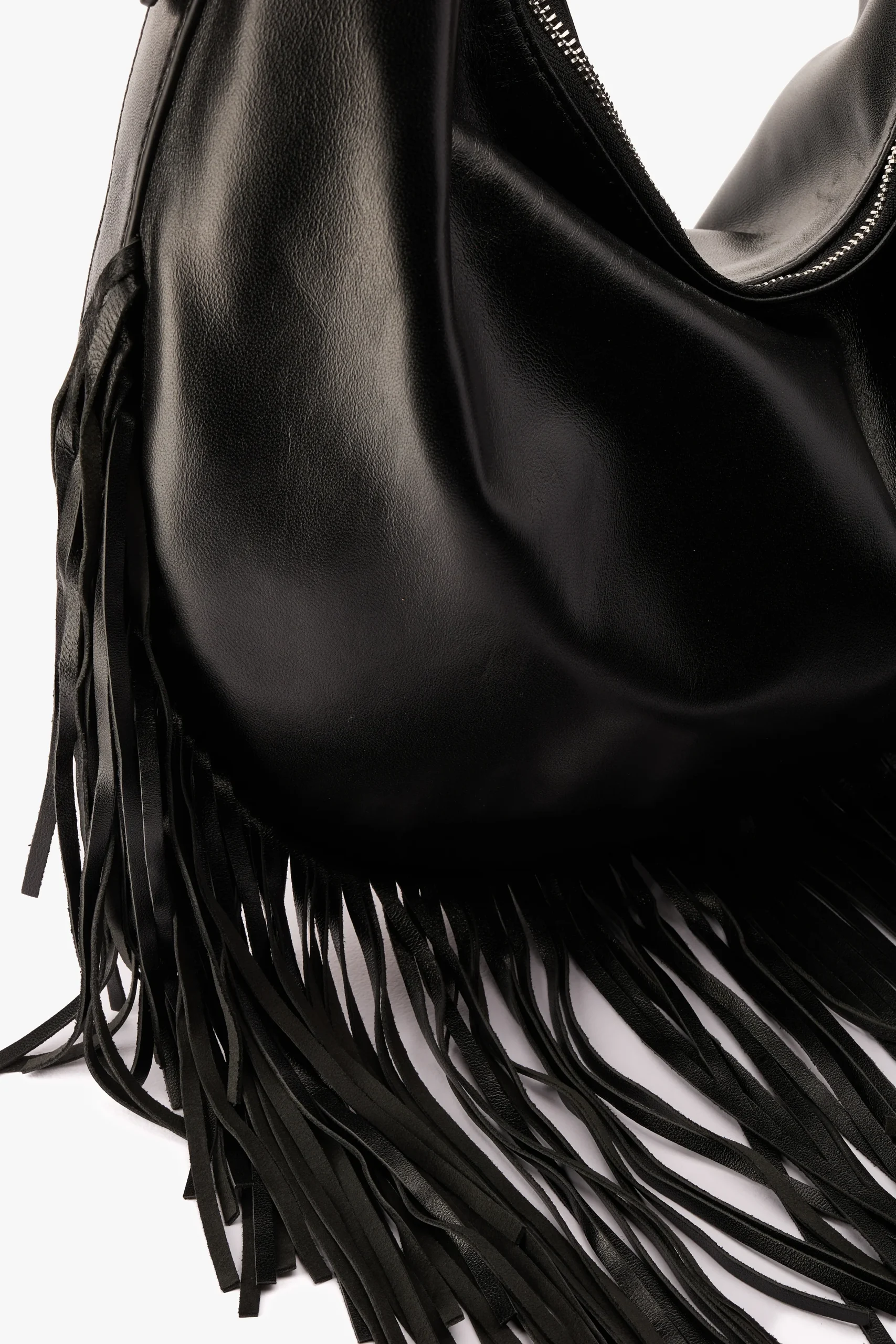 Borsa a spalla frange nero - immagine 4