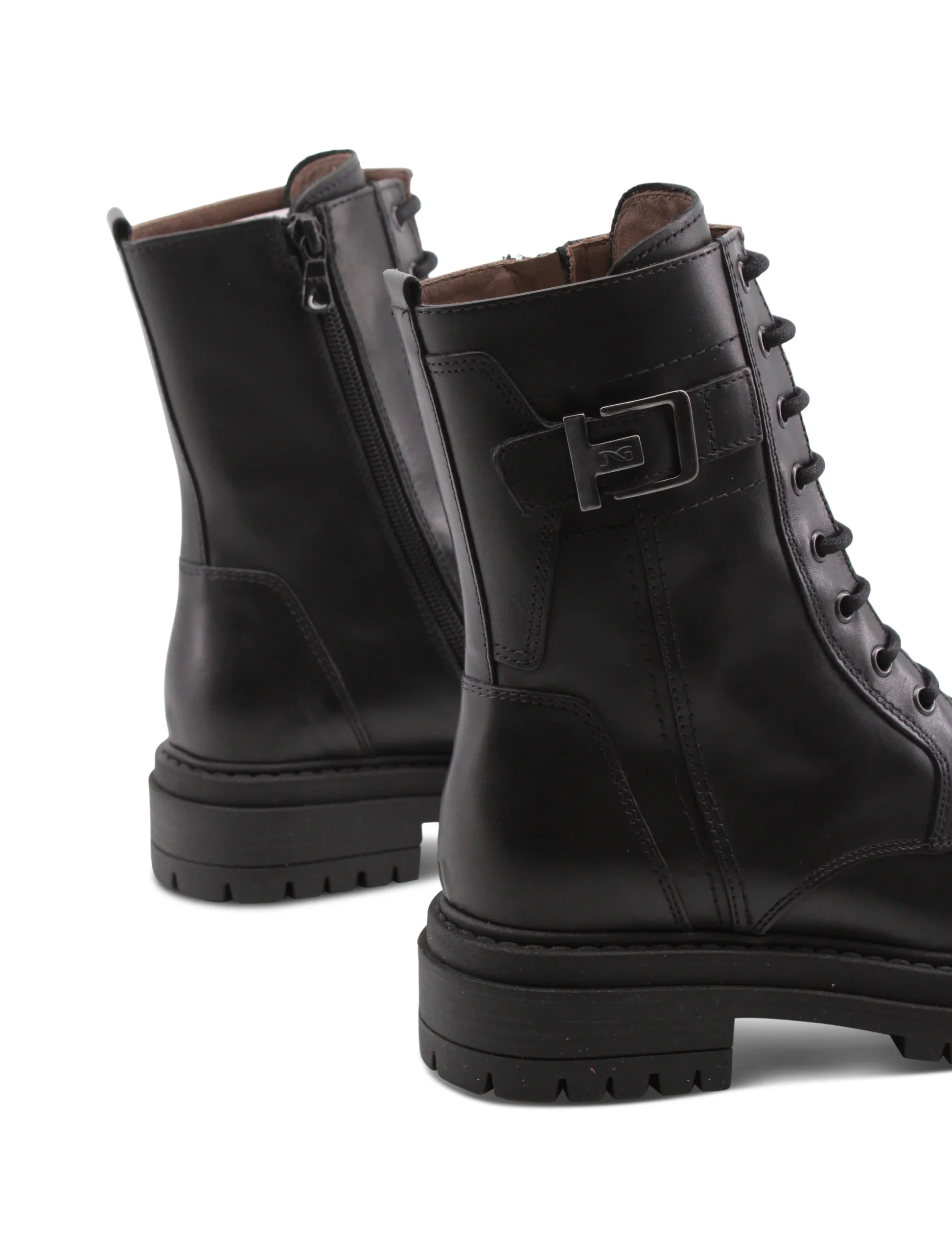 Anfibio nero in pelle con zip da donna - immagine 6