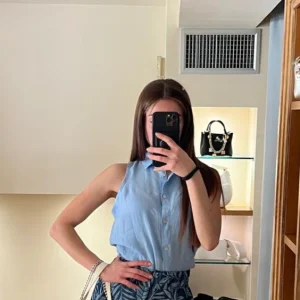 Camicia a canotta in lino-DISTINTO