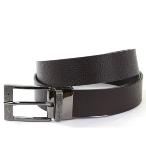 Armani Exchange cintura uomo in pelle reversibile nera e blu