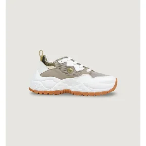 Armani Exchange Sneakers donna chunky verdi e bianche dettagli oro