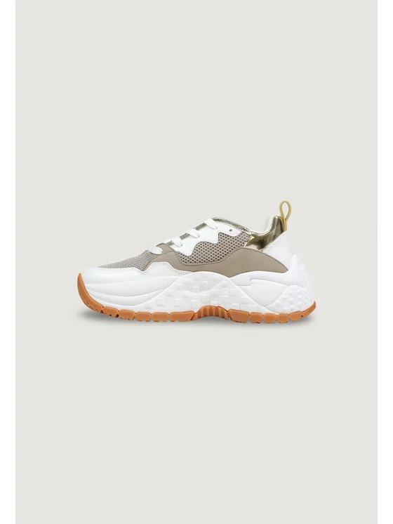 Armani Exchange Sneakers donna chunky verdi e bianche dettagli oro - immagine 4