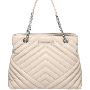Armani Exchange Borsa shopper matelassè beige