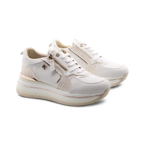 Sneaker platform con strass da donna