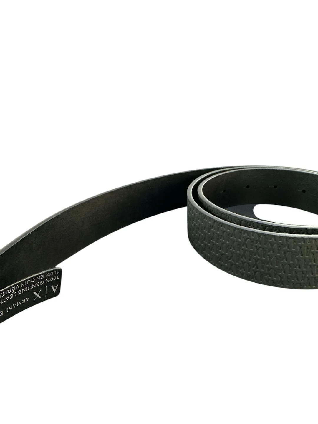 Armani Exchange cintura nera fibbia a cassetta logo all-over - immagine 5