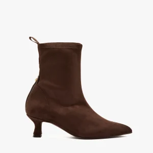 Tronchetto in camoscio moro elasticizzato