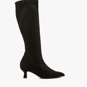 Stivale camoscio elasticizzato nero