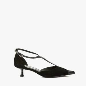 Décolleté Canna camoscio nero