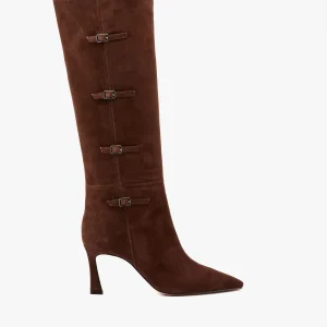 Stivale caffè con fibbiette