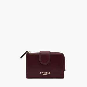 Portafoglio bottone burgundy