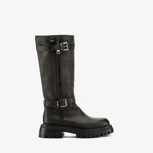 Stivale biker nero fibbie