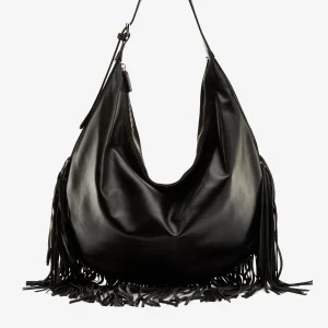 Borsa a spalla frange nero