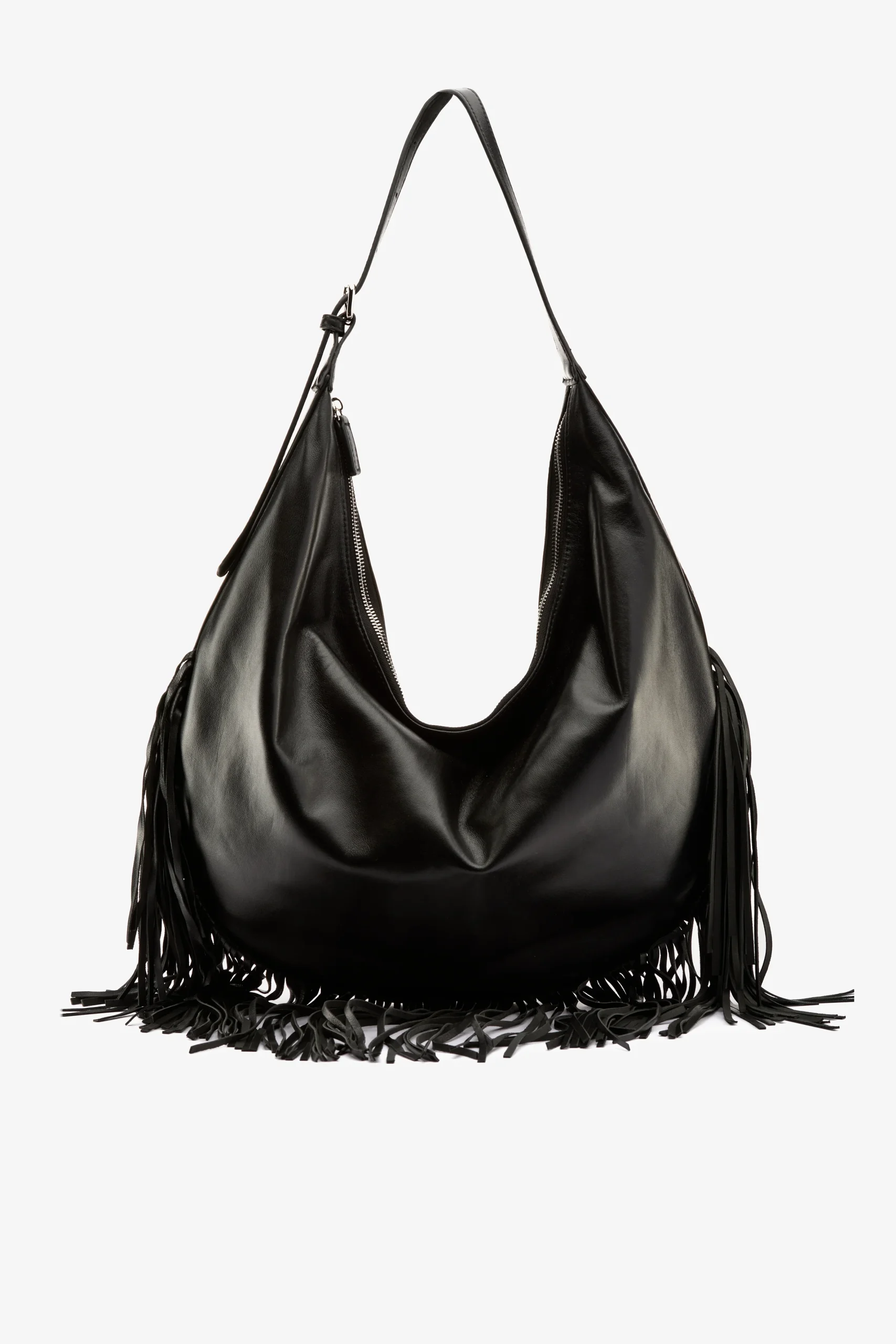 Borsa a spalla frange nero - immagine 2