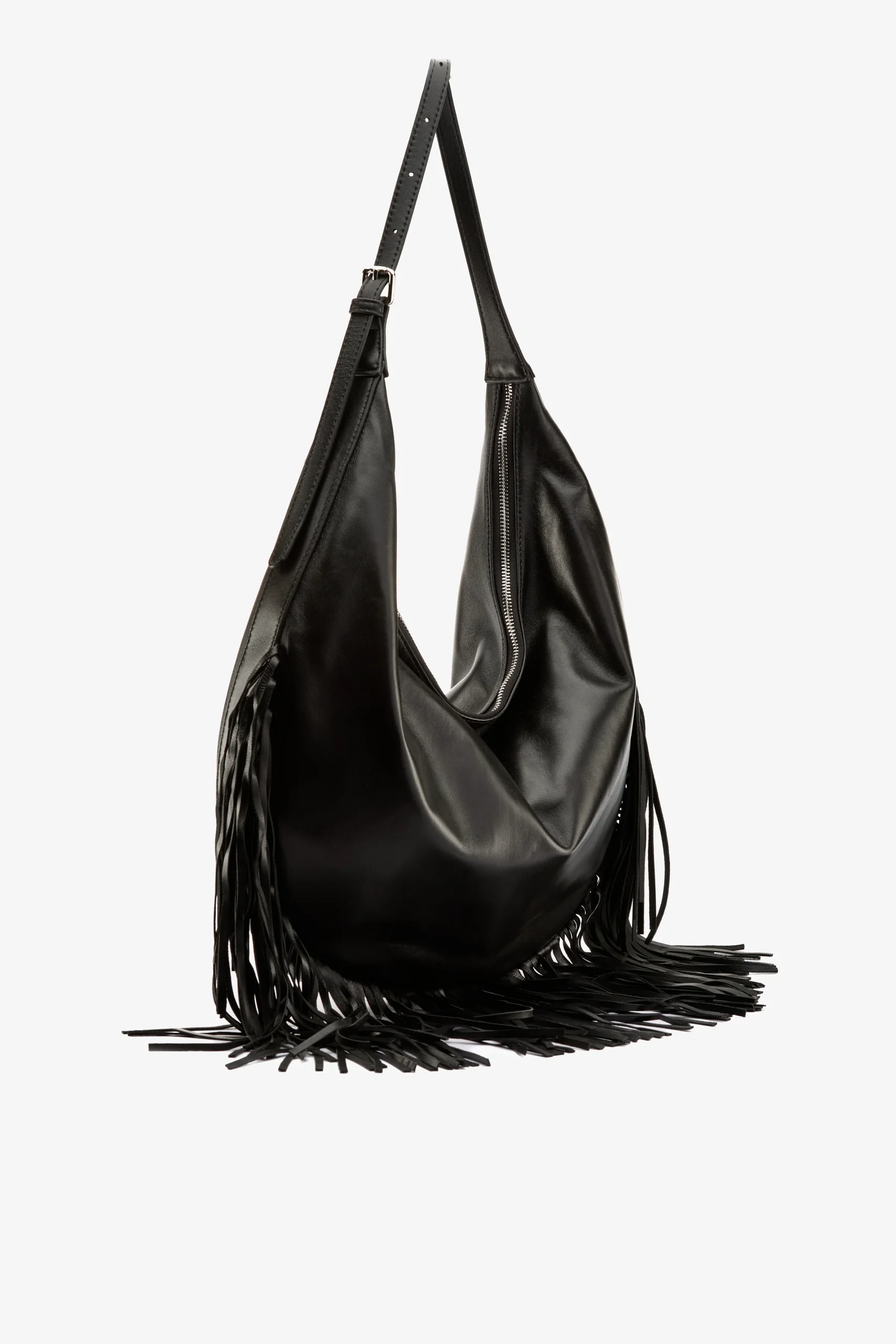 Borsa a spalla frange nero - immagine 3