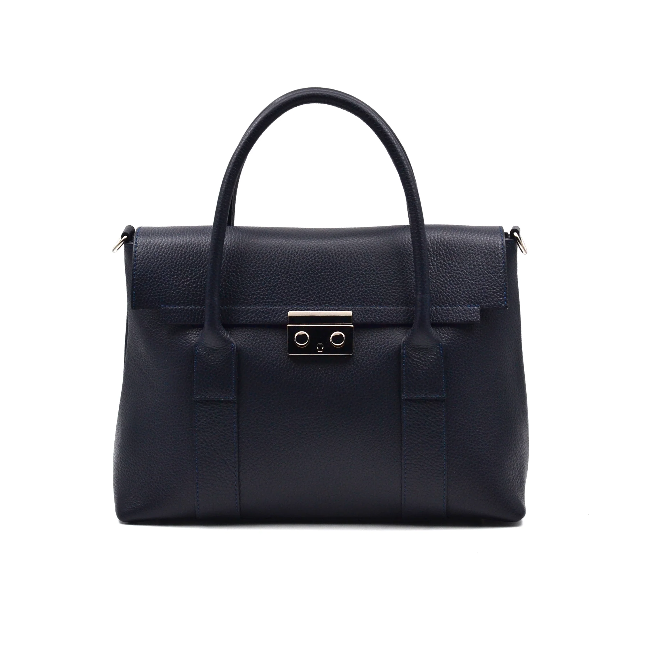 Borsa in vera pelle chiusura a scatto - immagine 6