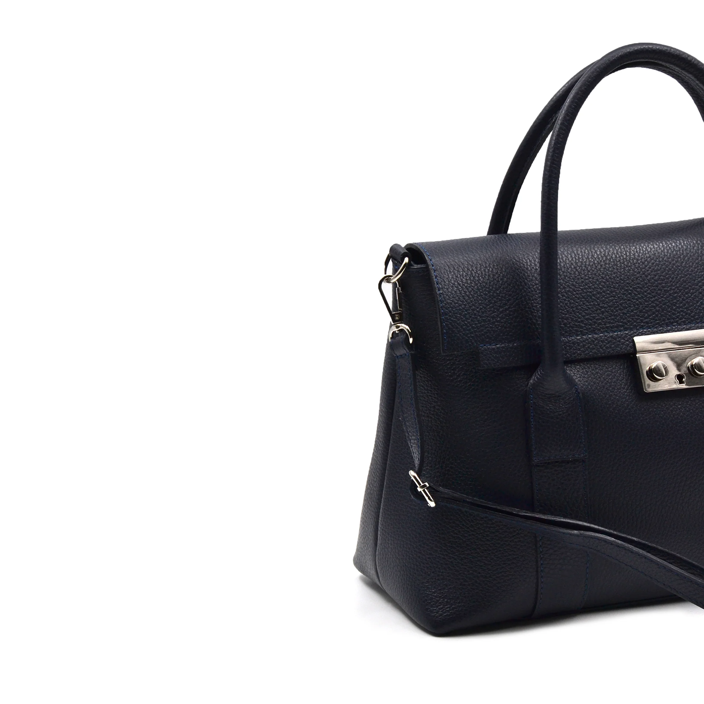 Borsa in vera pelle chiusura a scatto - immagine 7