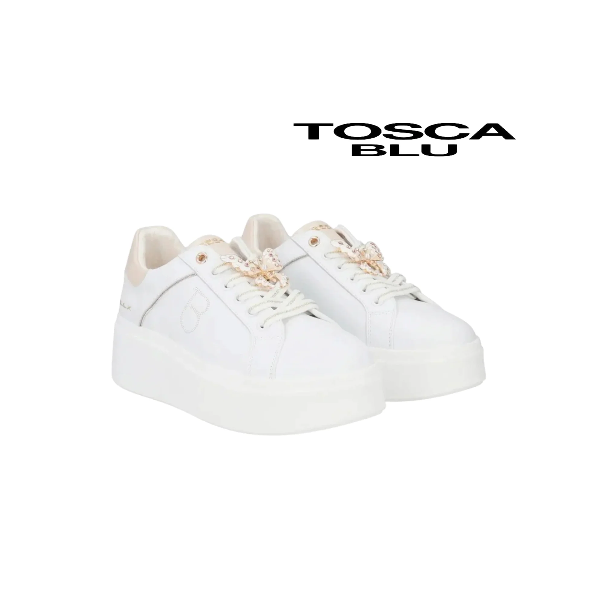 TOSCA BLU SNEAKERS DONNA ALTA CON CHARMS FARFALLA