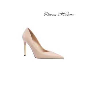 QUEEN HELENA DECOLLETTE NUDE CON TACCO SPILLO DORATO