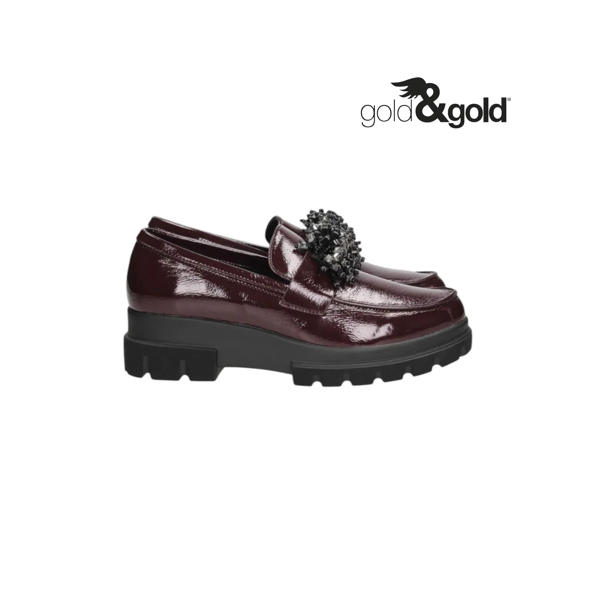 GOLD&GOLD MOCASSINO PERLE BORDEAUX
