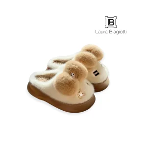 LAURA BIAGIOTTI CIABATTA PON PON WHITE/BEIGE