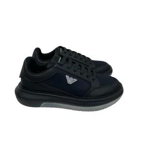 Emporio Armani  Sneakers in pelle saffiano blu