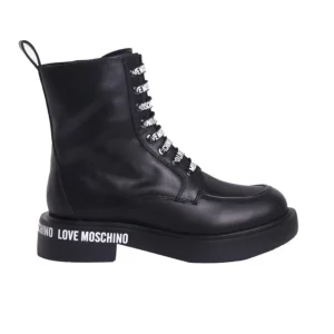 Anfibi Love Moschino Donna Logo Print Nero