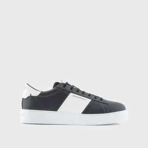 Emporio Armani Sneakers in pelle con dettagli in gomma