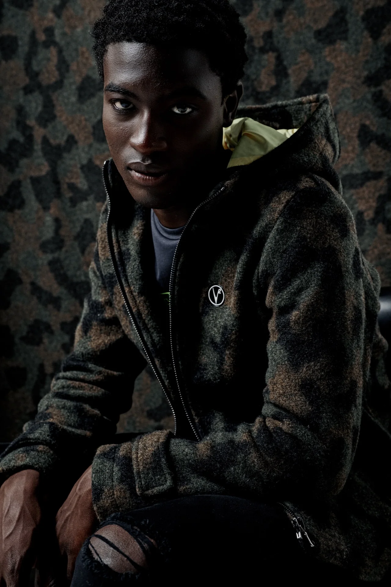 Bomber in Lana con Zip Camouflage - immagine 4