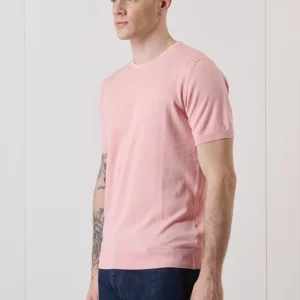 T-shirt in maglieria Rosa Cipria