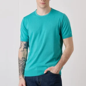 T-shirt in maglieria Verde Acqua