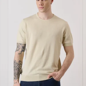 T-shirt in maglieria Sabbia