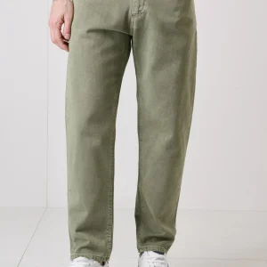 DETROIT - Pantalone Loose Fit - Tinto capo old Verde Pesto con salpa in tessuto V2