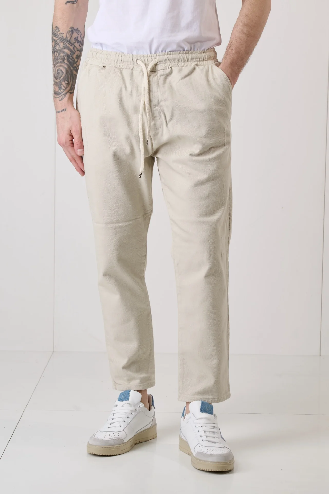 ALICANTE - Pantalone Rocciatore tinto capo Sabbia con elastico - immagine 3