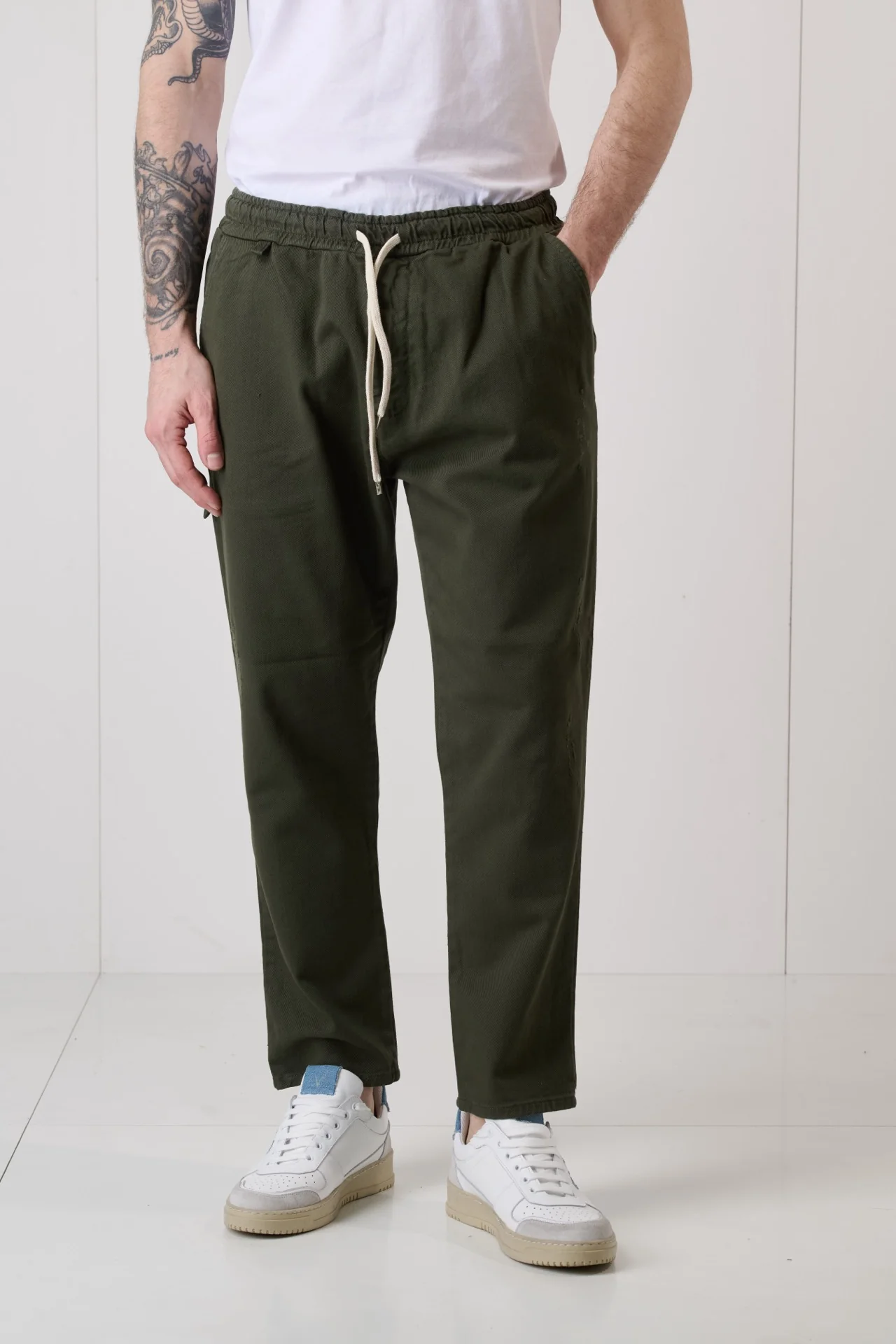 ALICANTE - Pantalone Rocciatore tinto capo Verde Militare con elastico